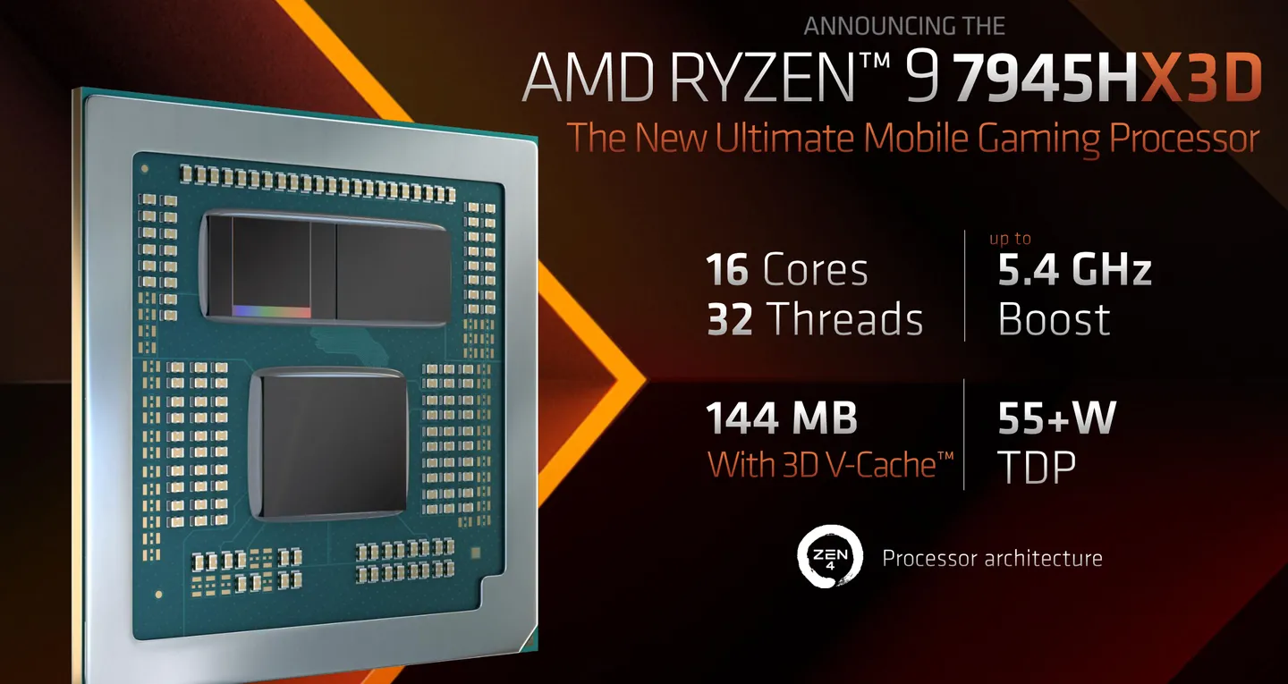 AMD Ryzen 9 7945HX3D может стать лучшим процессором для игровых ноутбуков